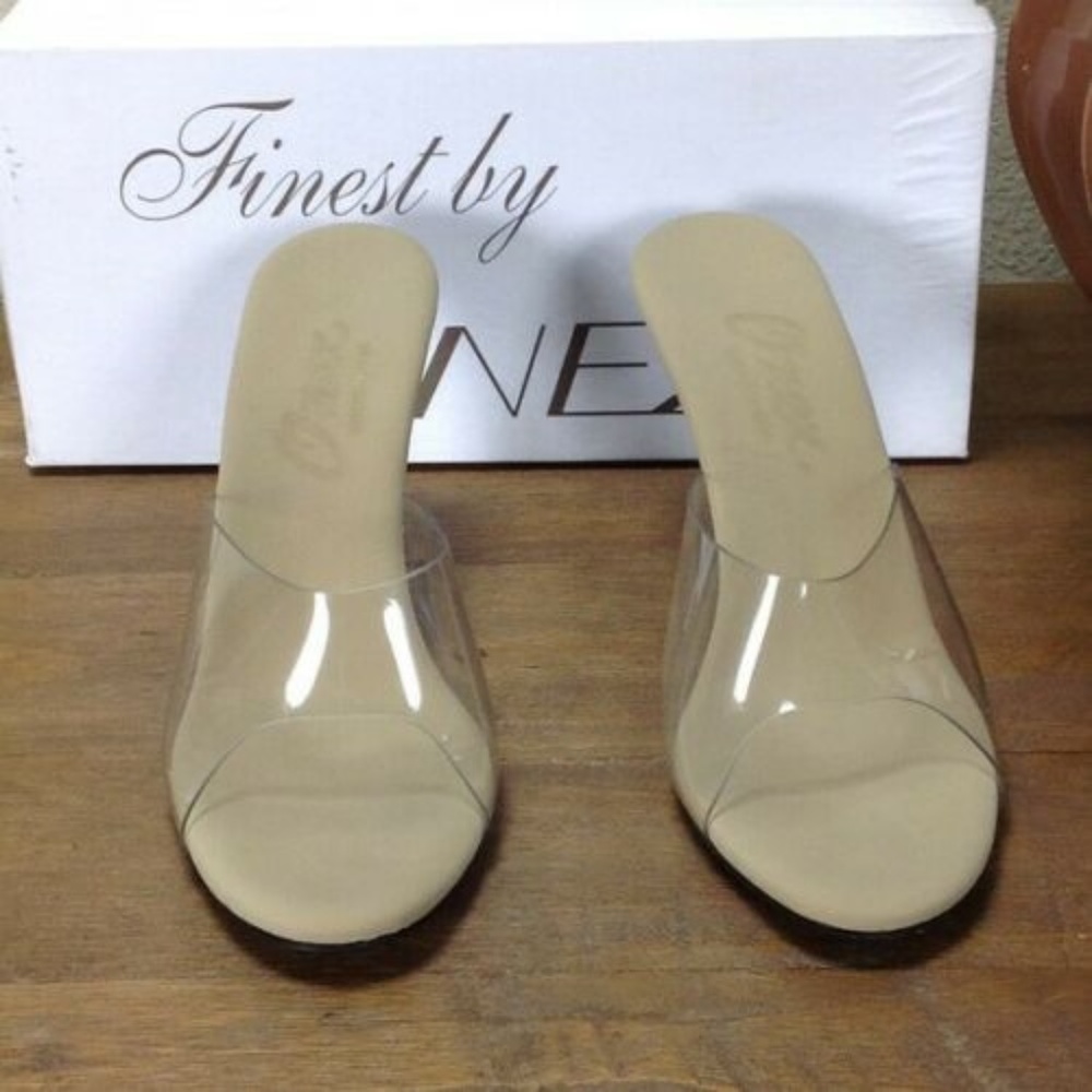 Onex Clear Acrylic Open Toe Heels Mules US10/9